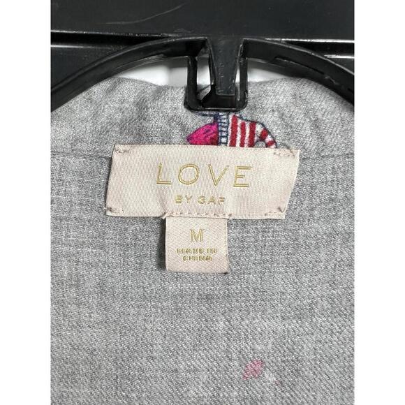 Love By Gap Gray Christmas Flamingo Pajamas Women Size Medium Cotton Winter - Picture 8 of 9